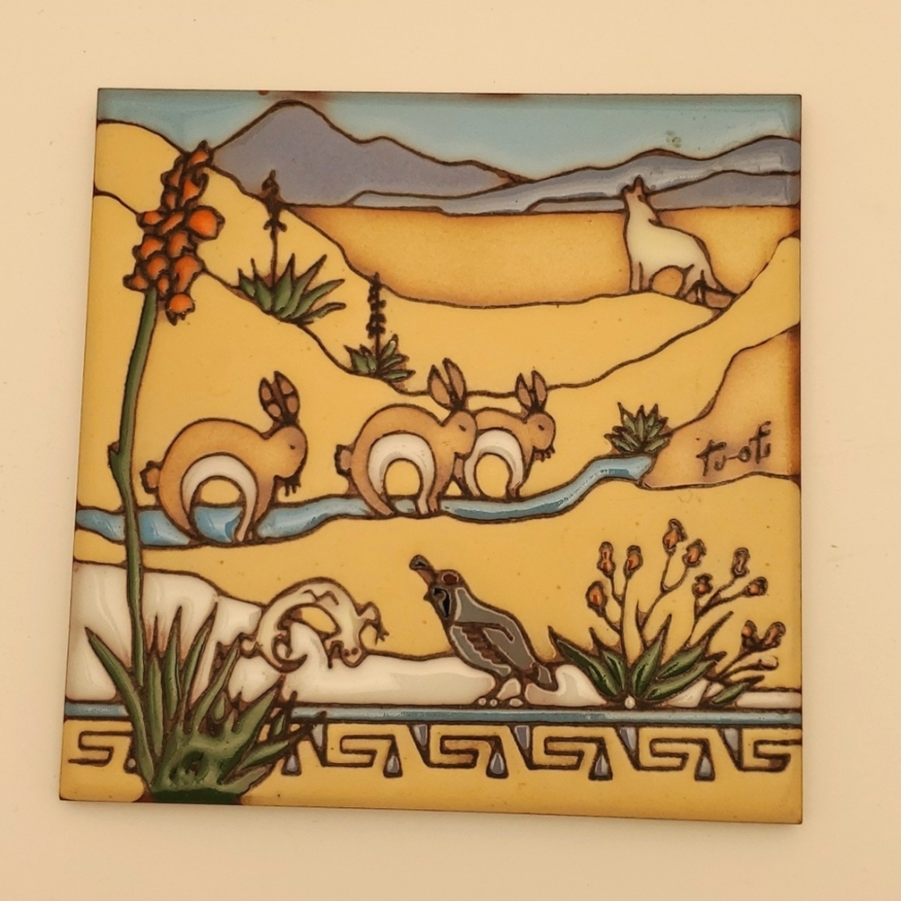 Southwest decorative tile/trivet, 6 inches square